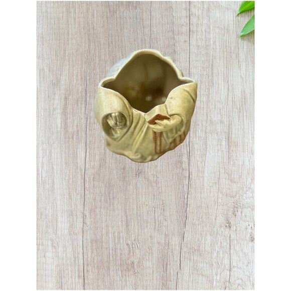 Vintage RED WING Cookie Jar "Thou Shalt Not Steal" Friar Tuck Monk 1940s Yellow - Picture 4 of 9